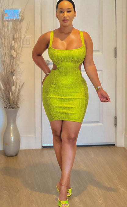 Lime Barb Bandage Dress