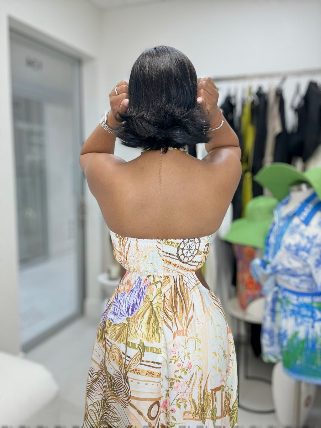 Golden Bloom Cutout Maxi Dress