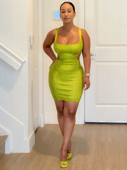 Lime Barb Bandage Dress