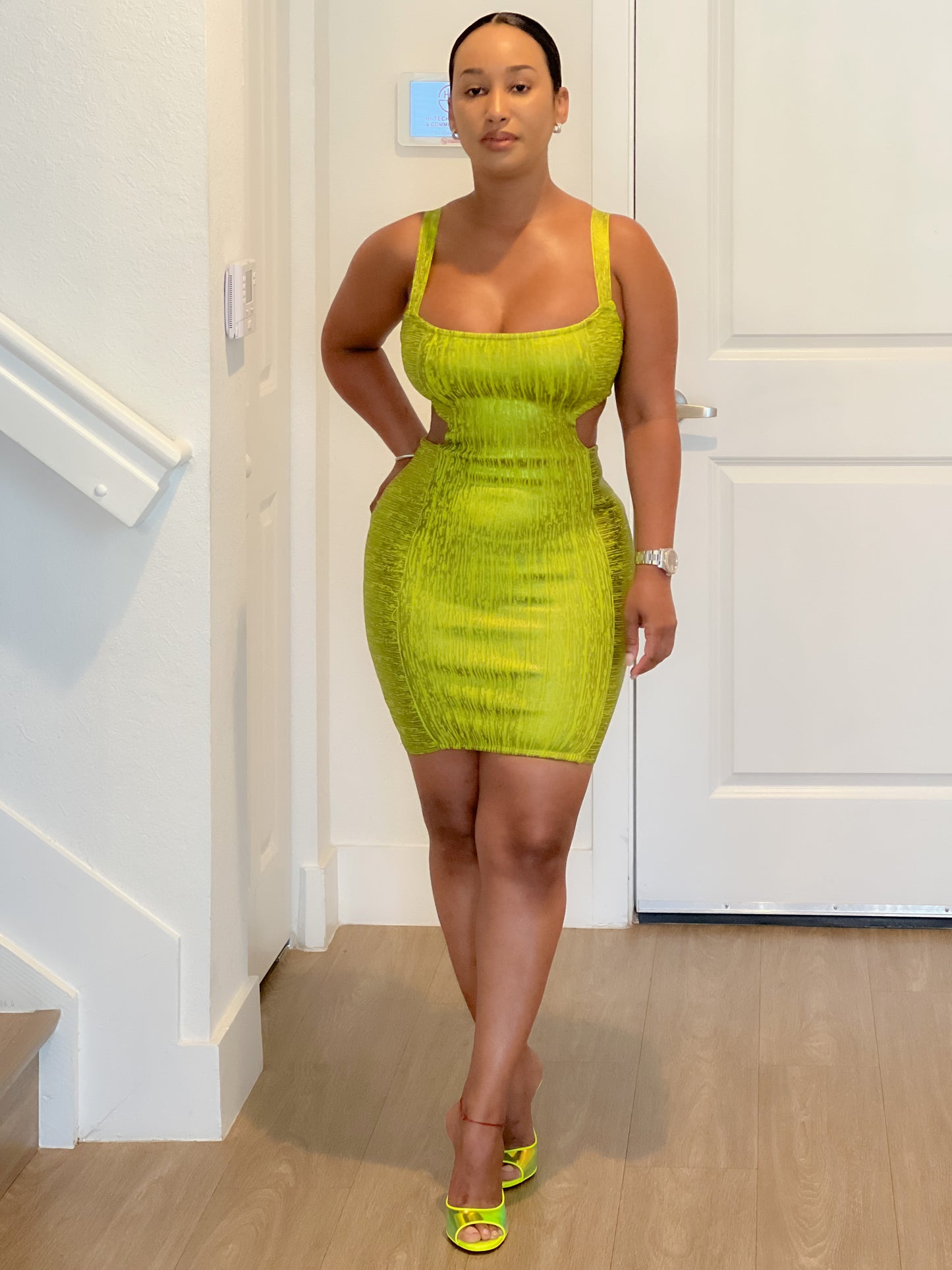 Lime Barb Bandage Dress