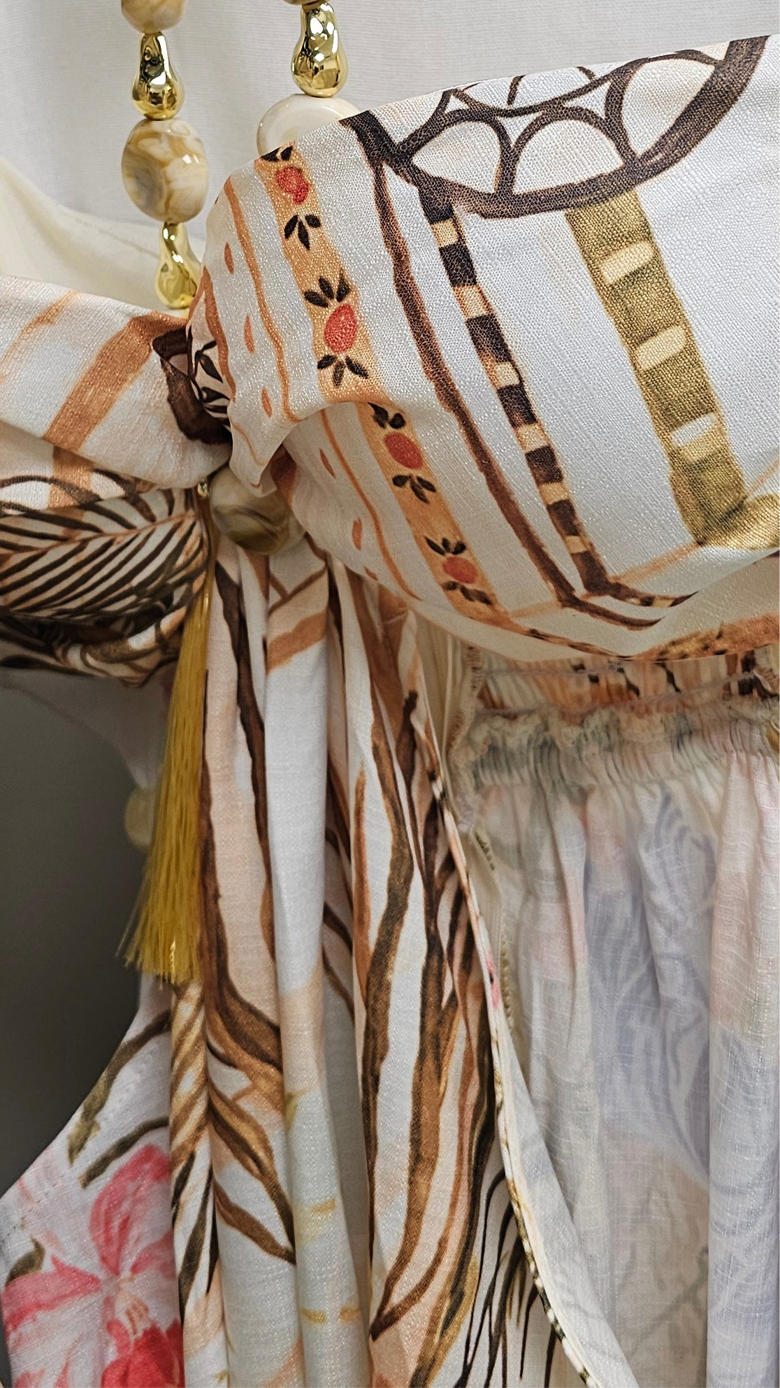 Golden Bloom Cutout Maxi Dress