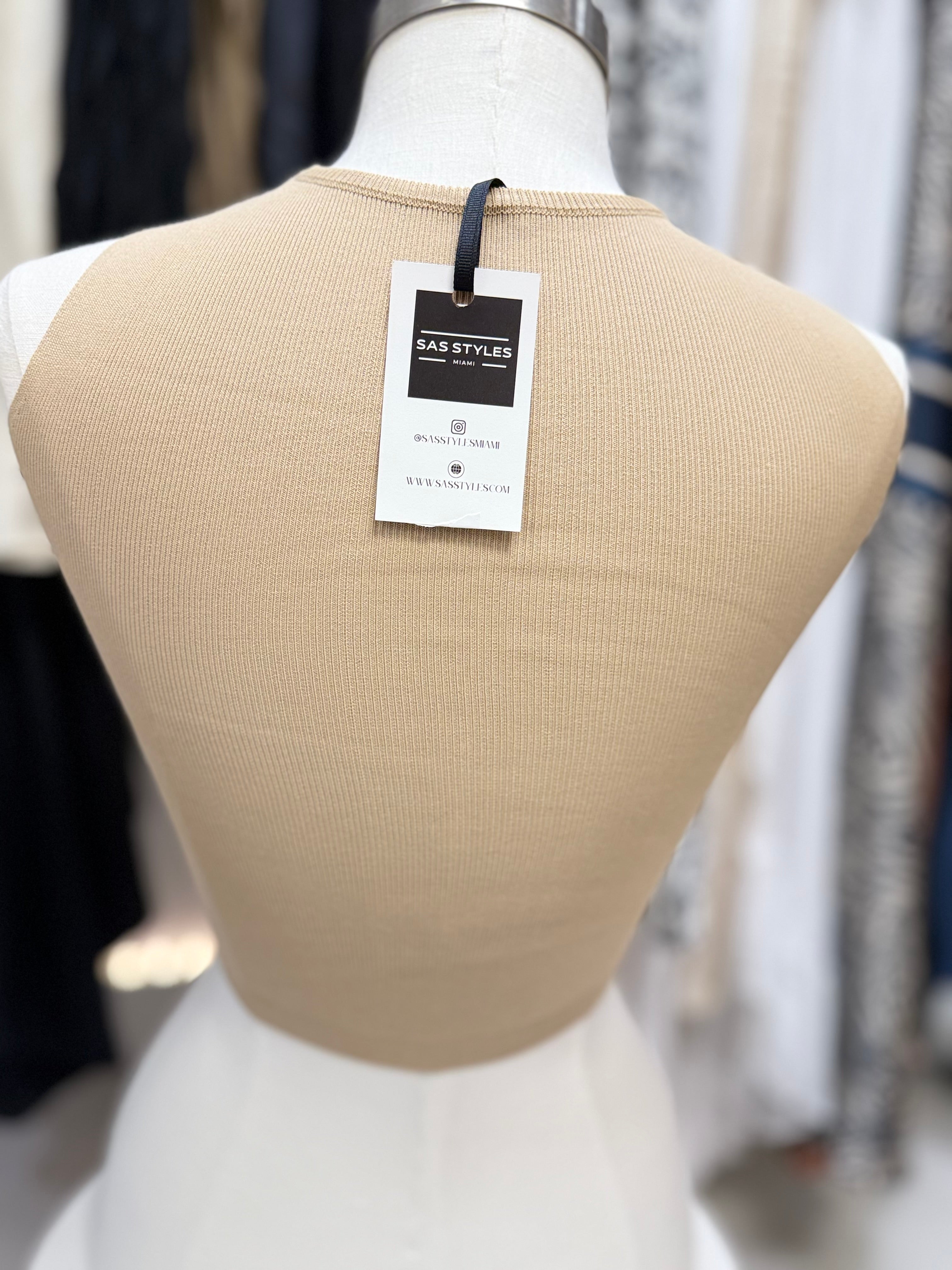 Beige and Gold Crop Top