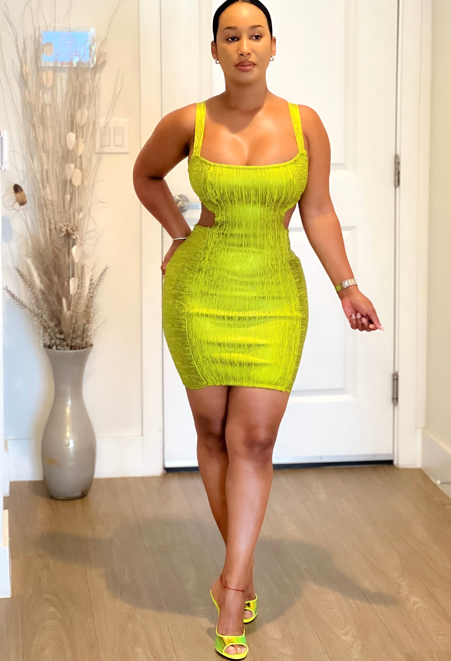 Lime Barb Bandage Dress