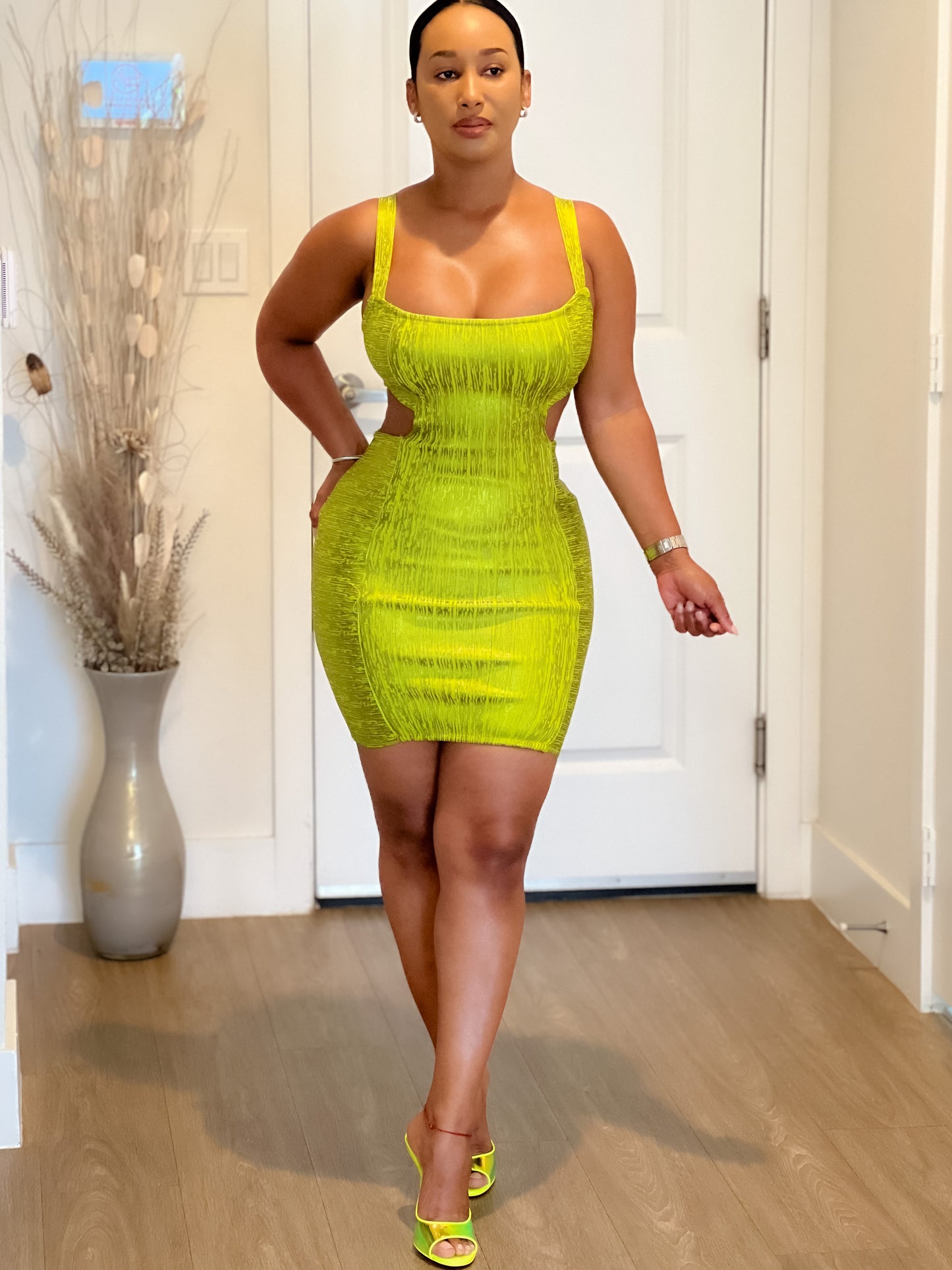 Lime Barb Bandage Dress