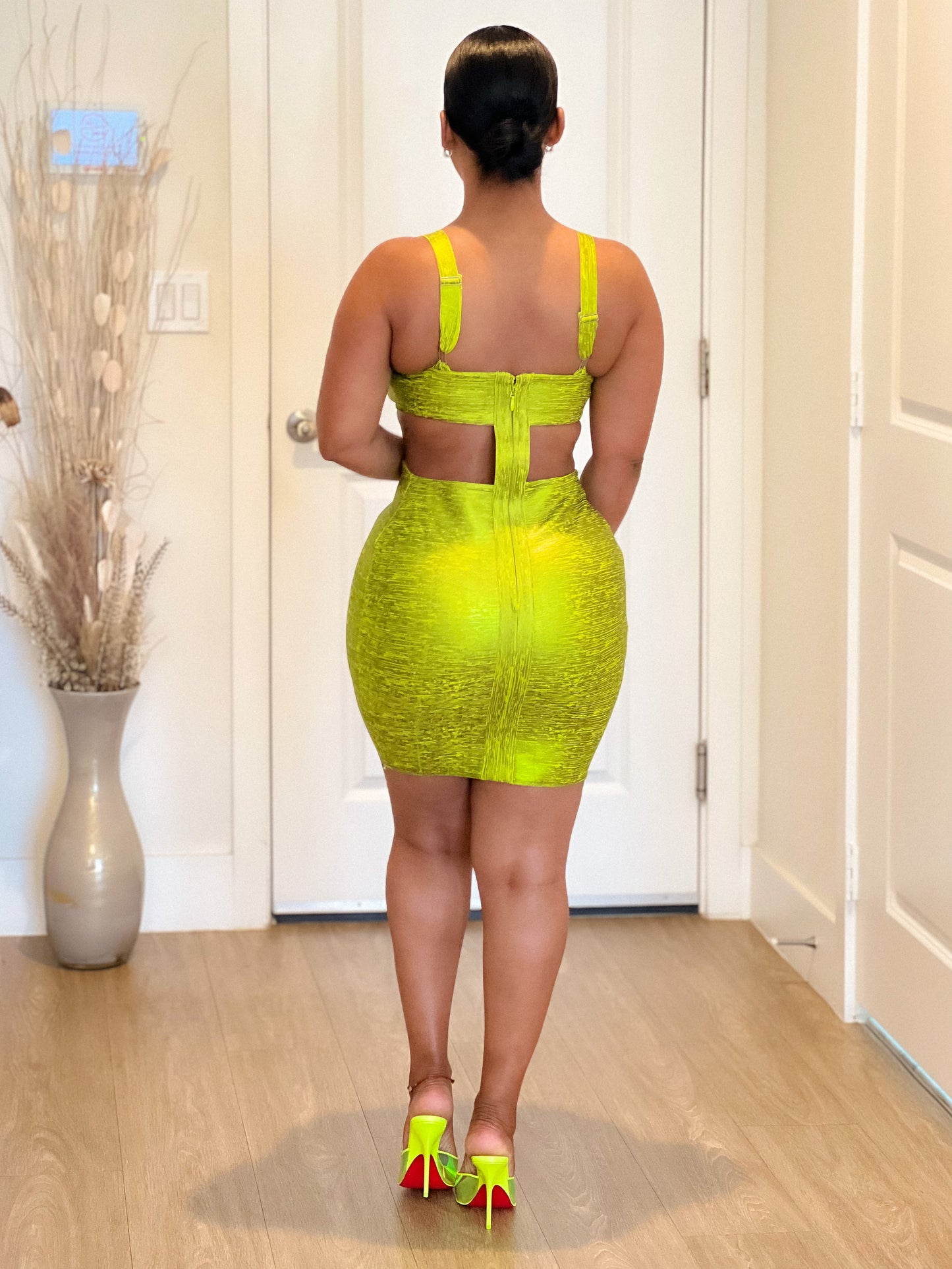 Lime Barb Bandage Dress