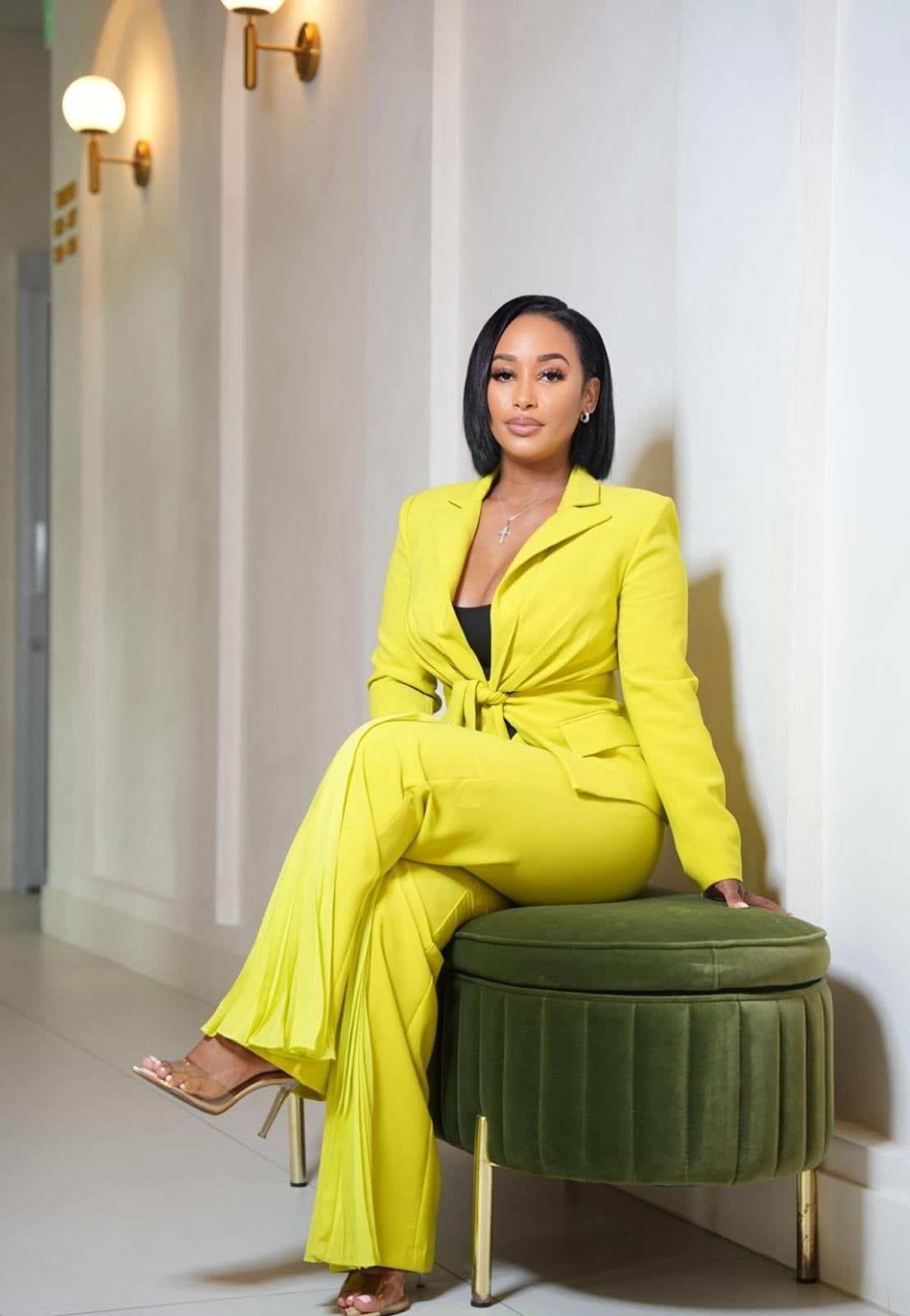 Power Pleats Pant Suit