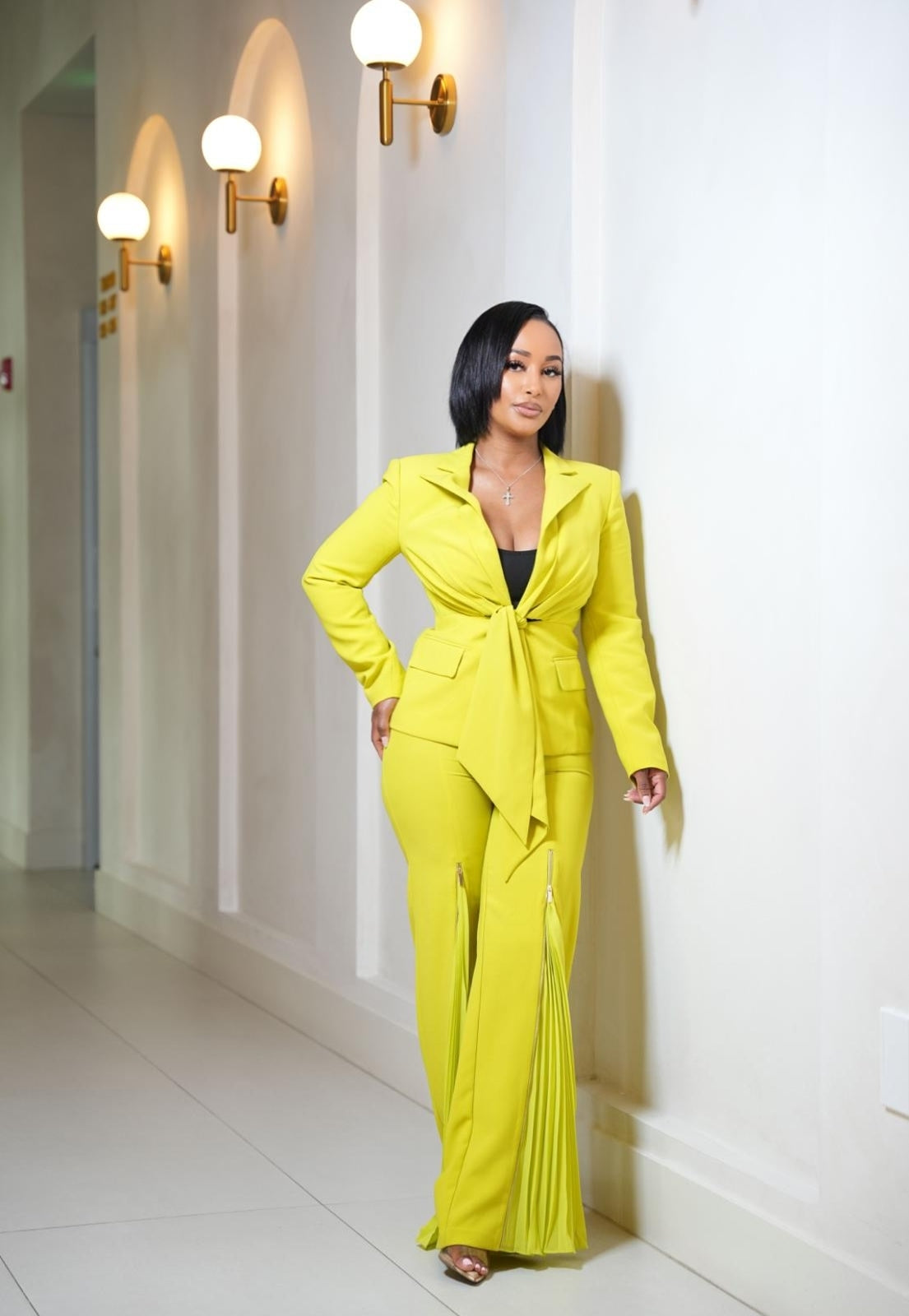 Power Pleats Pant Suit