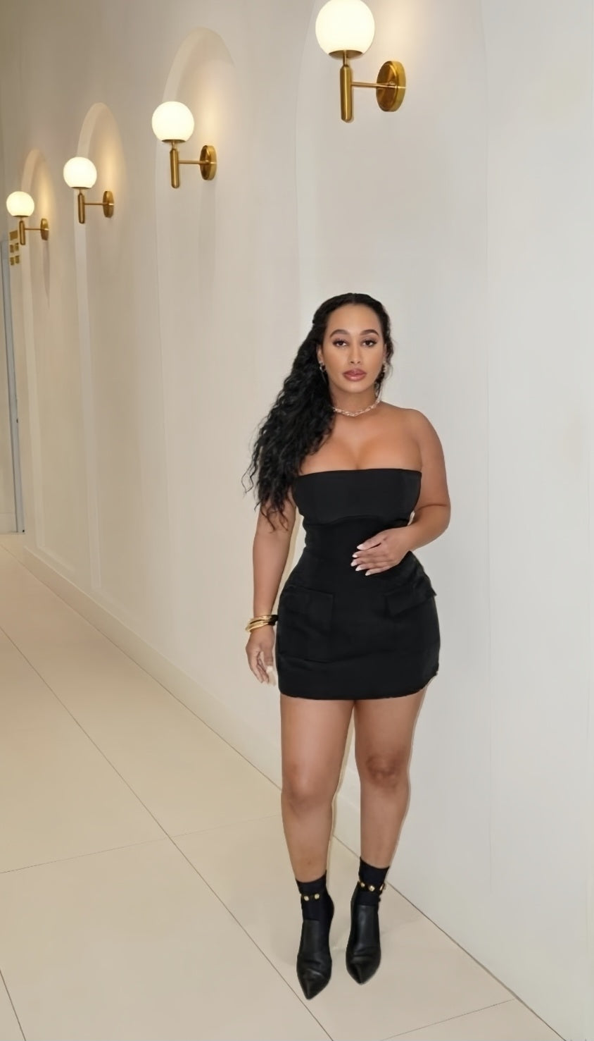 Noir Pocket Mini Dress (Romper)