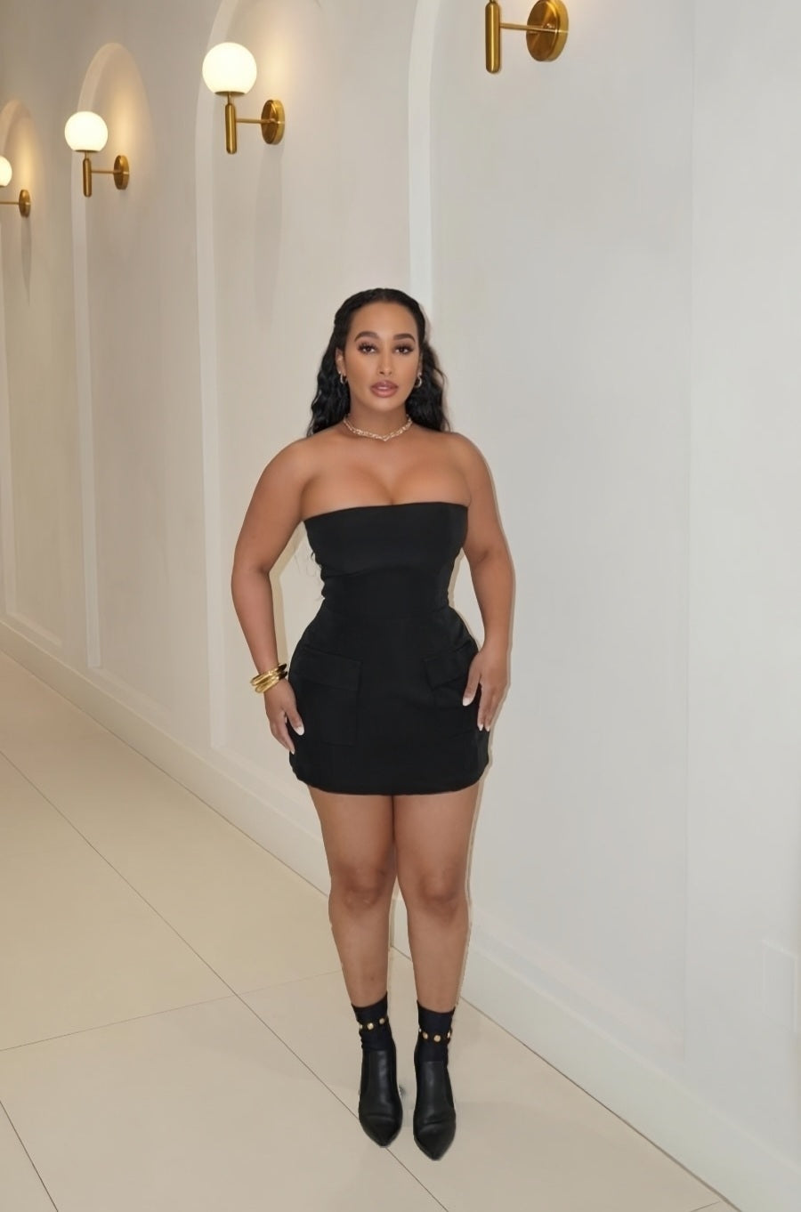 Noir Pocket Mini Dress (Romper)