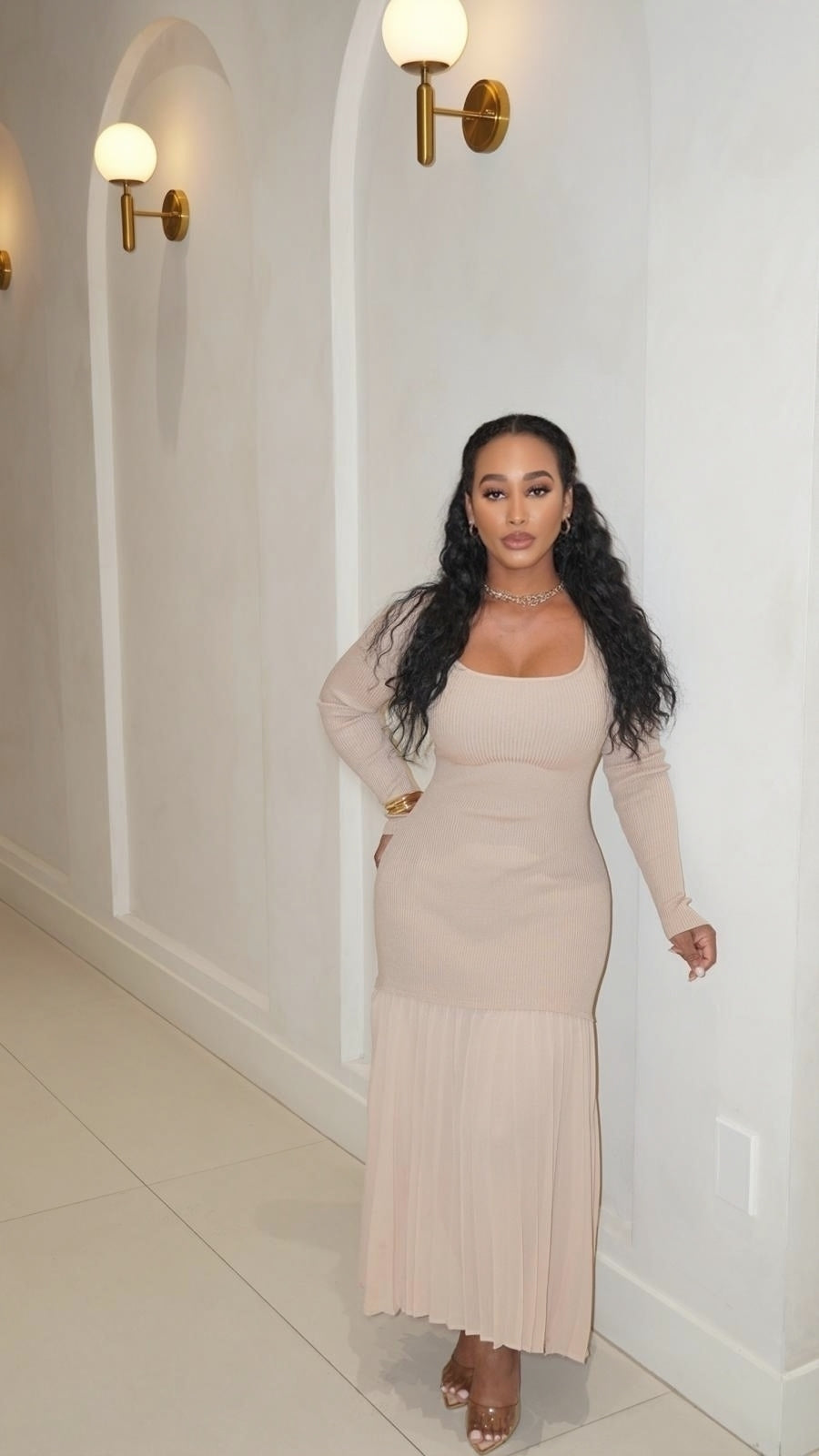 Bare Luxe Midi Dress – SAS Styles