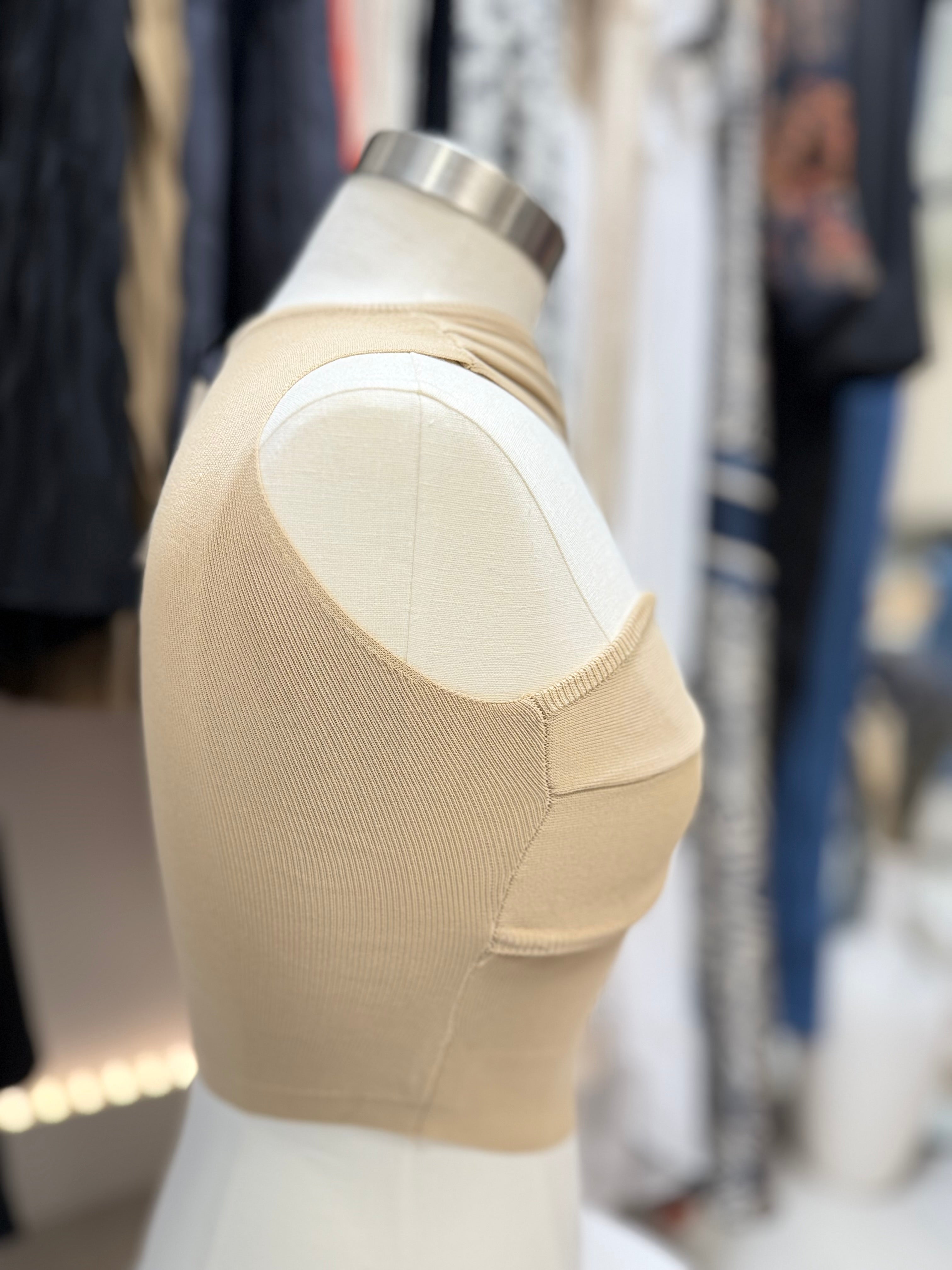 Beige and Gold Crop Top