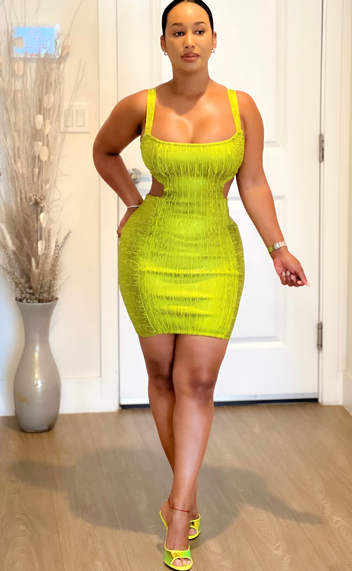 Lime Barb Bandage Dress