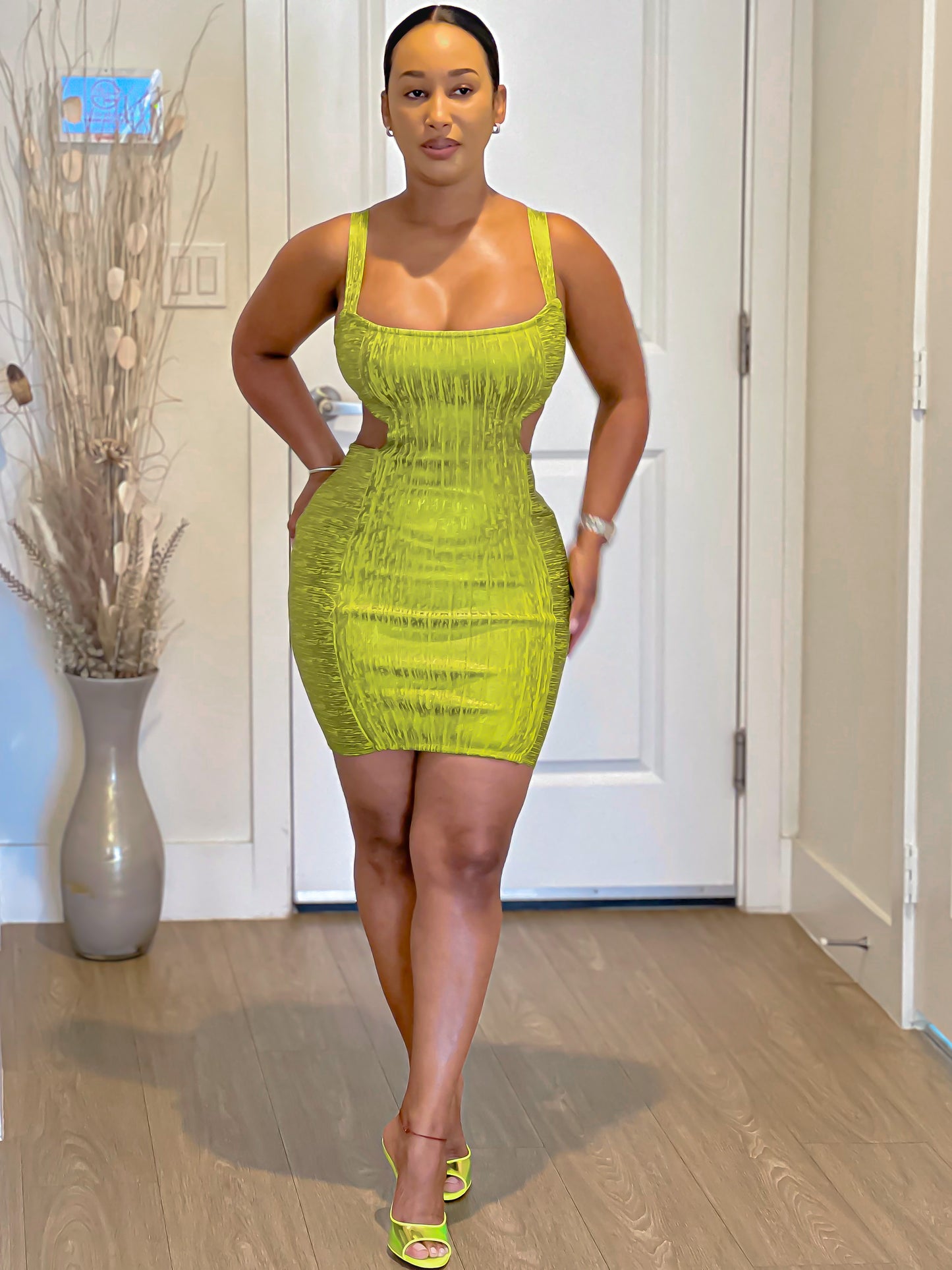 Lime Barb Bandage Dress