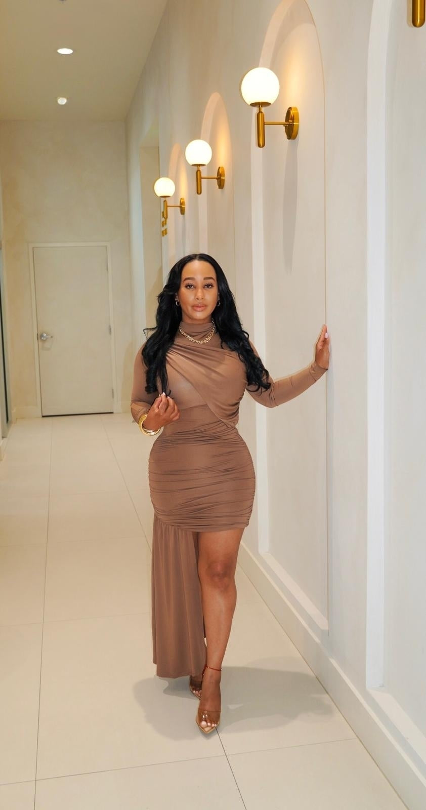 Taupe Muse Mini Dress