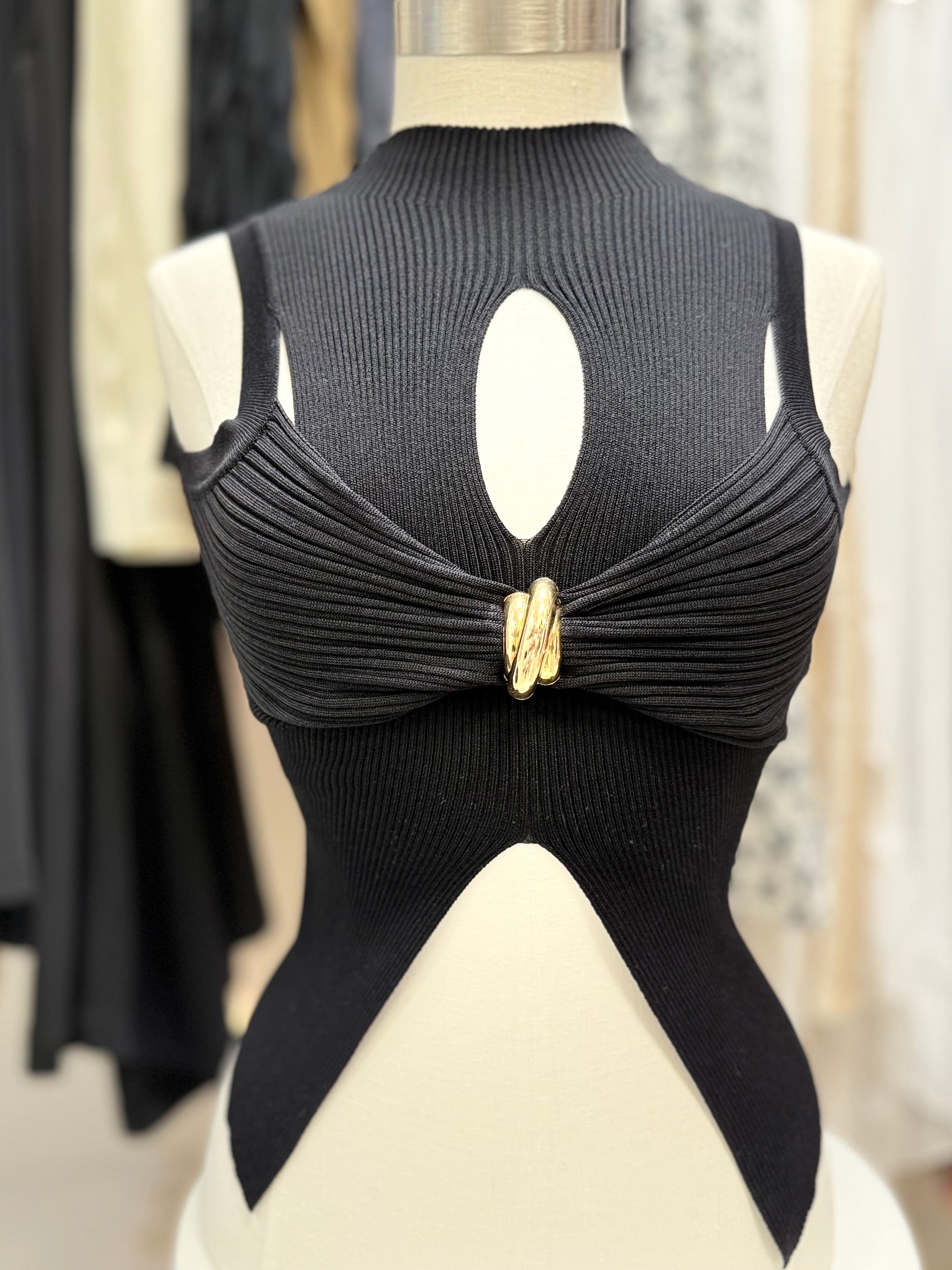 Sculpted Cut Black Top
