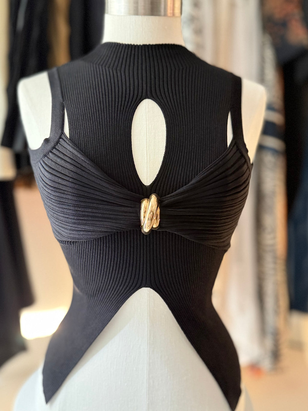 Sculpted Cut Black Top