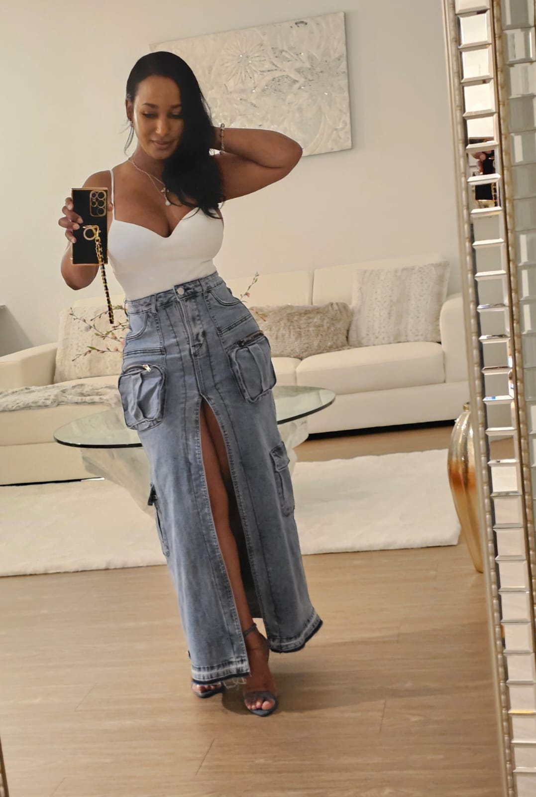 Cargo Denim Skirt