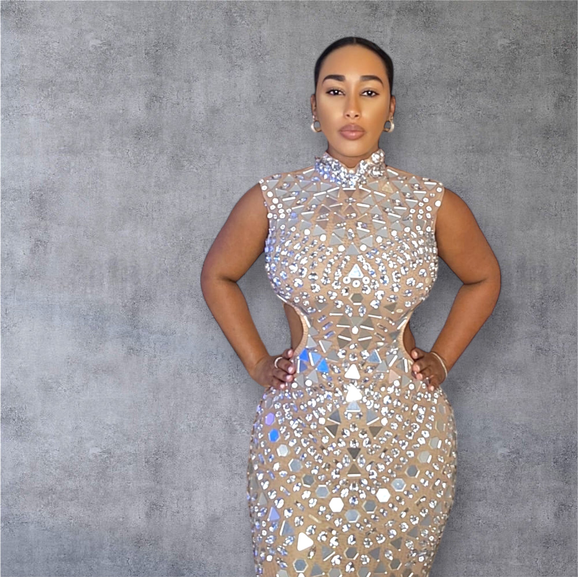 Diamond Mosaic Contour Gown