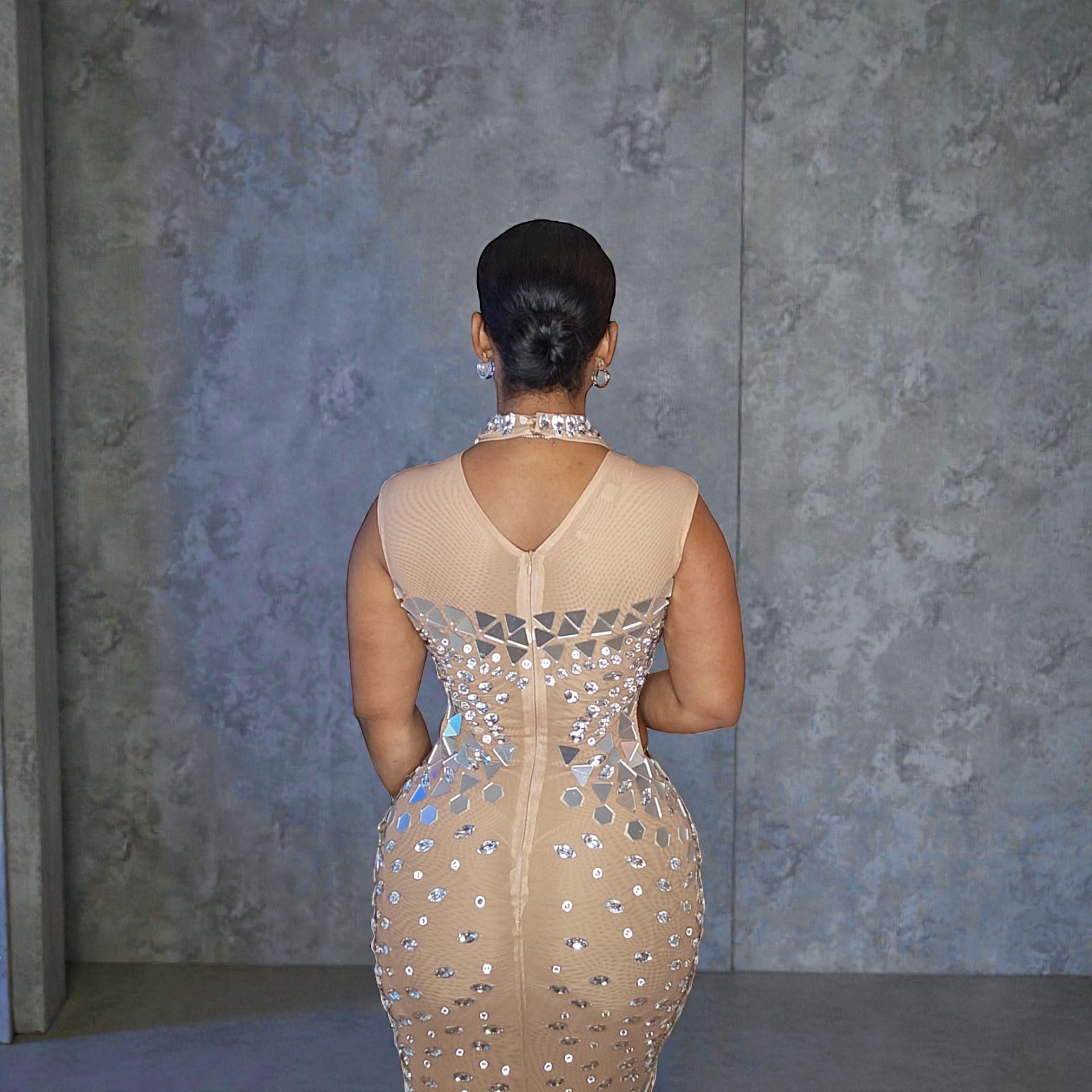 Diamond Mosaic Contour Gown