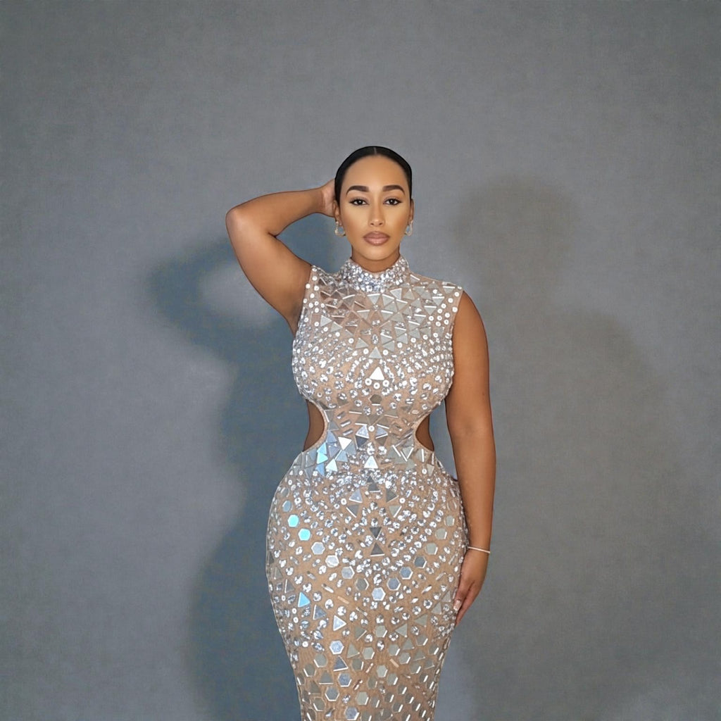 Diamond Mosaic Contour Gown