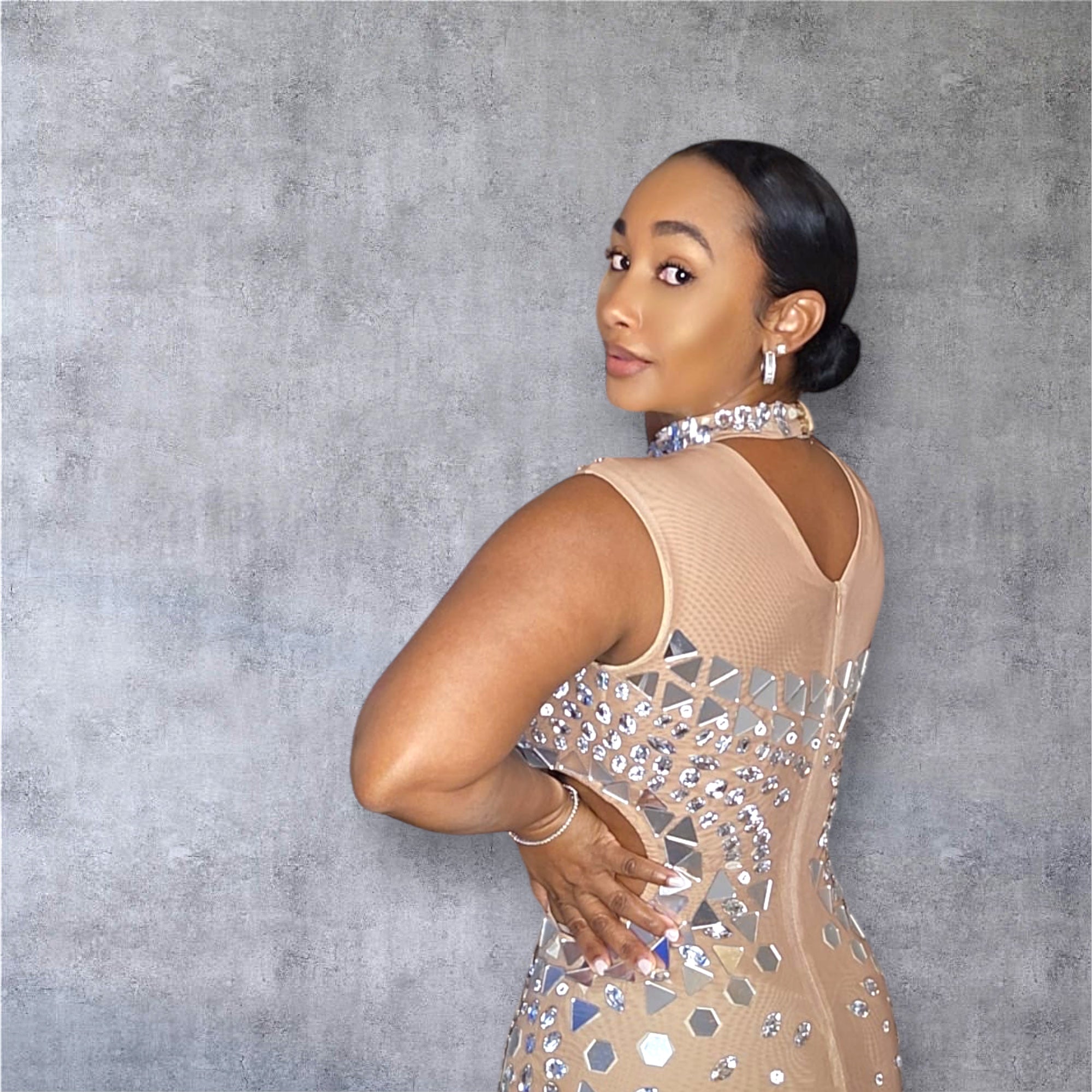 Diamond Mosaic Contour Gown