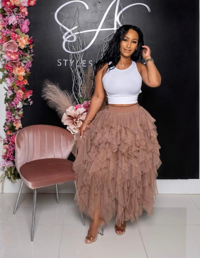 Fluffy skirt crop top