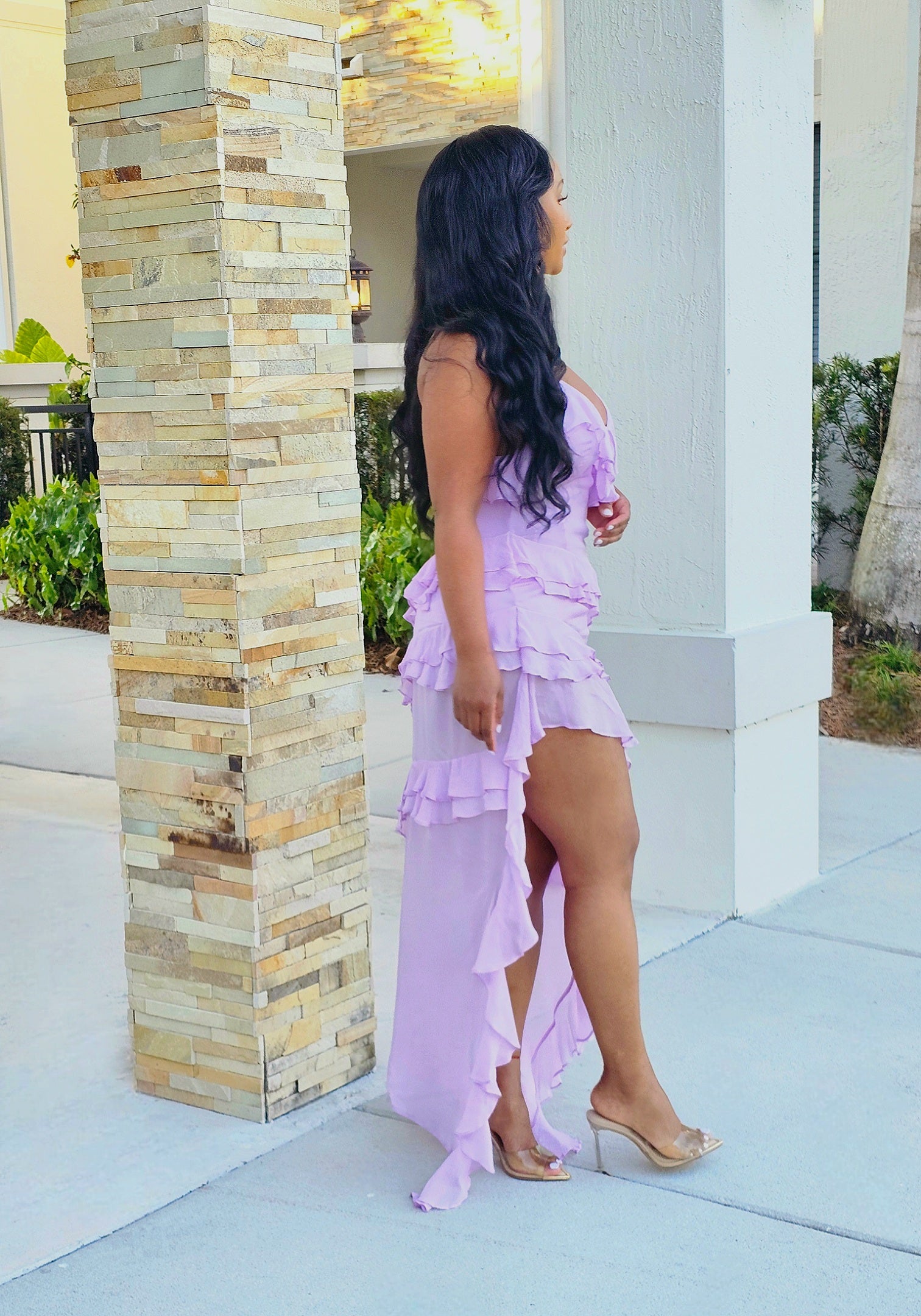 Tabitha Lavender Ruffle Dress