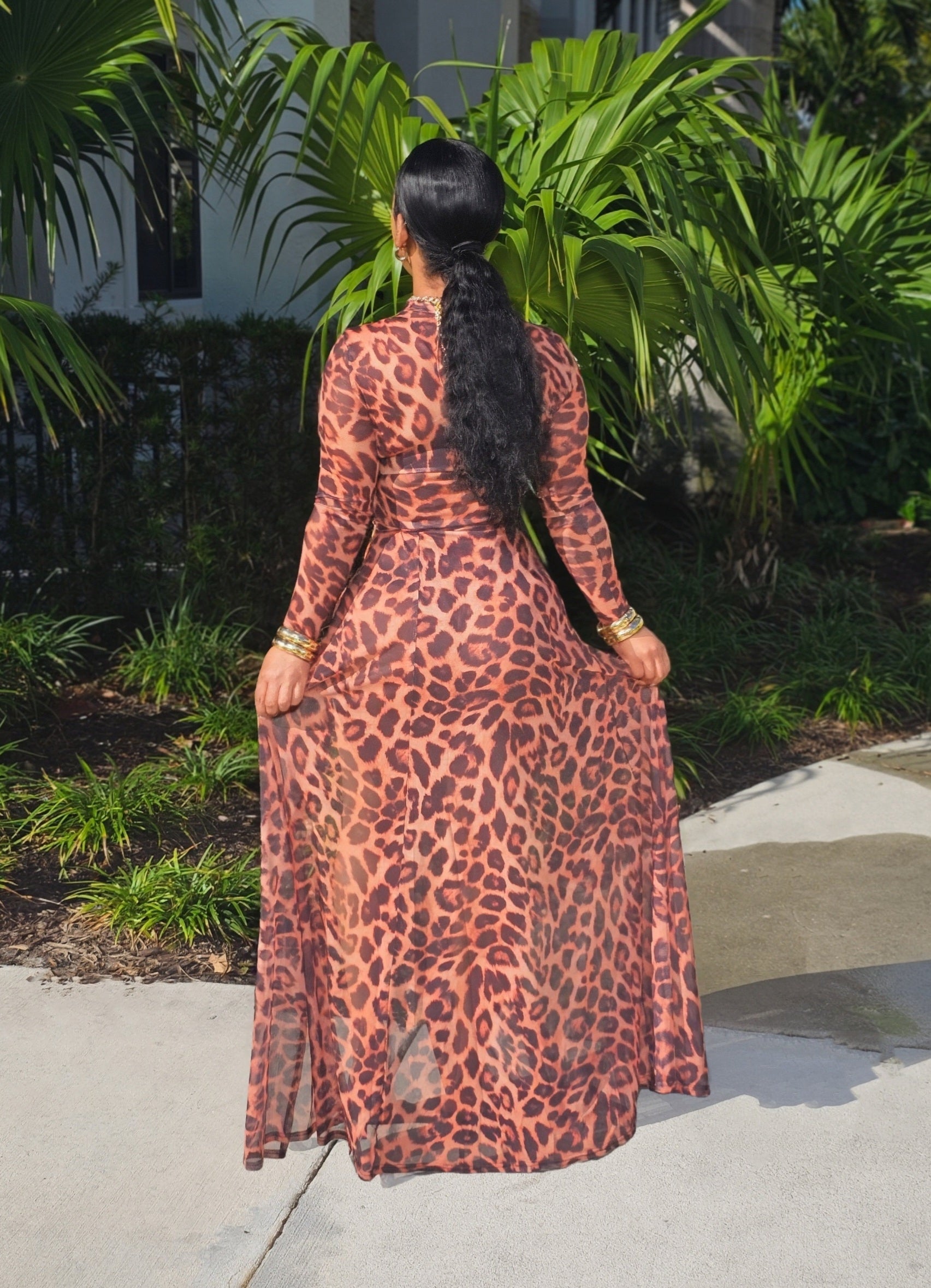 Leopard Wrap Maxi Skirt Set