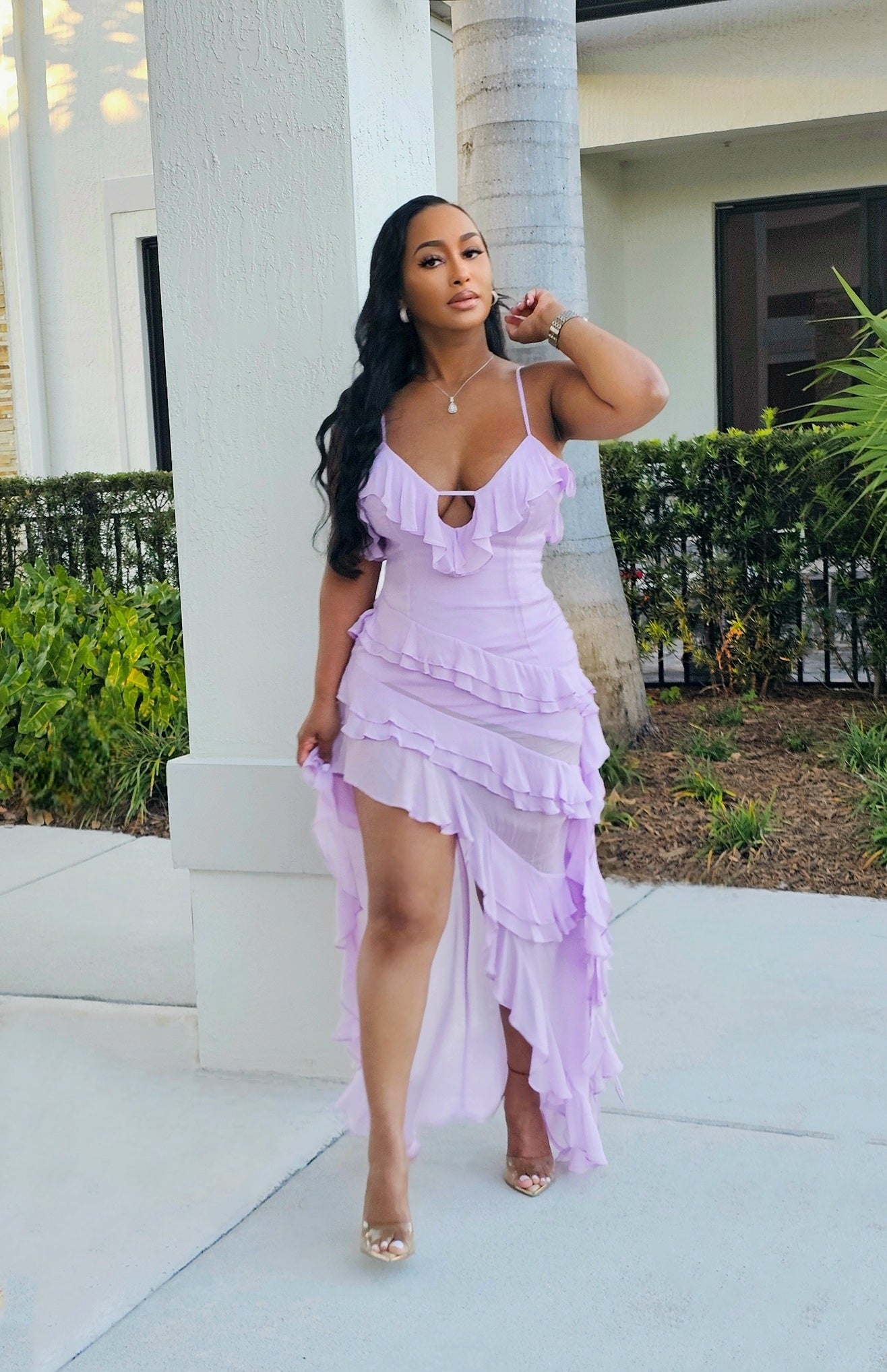 Tabitha Lavender Ruffle Dress