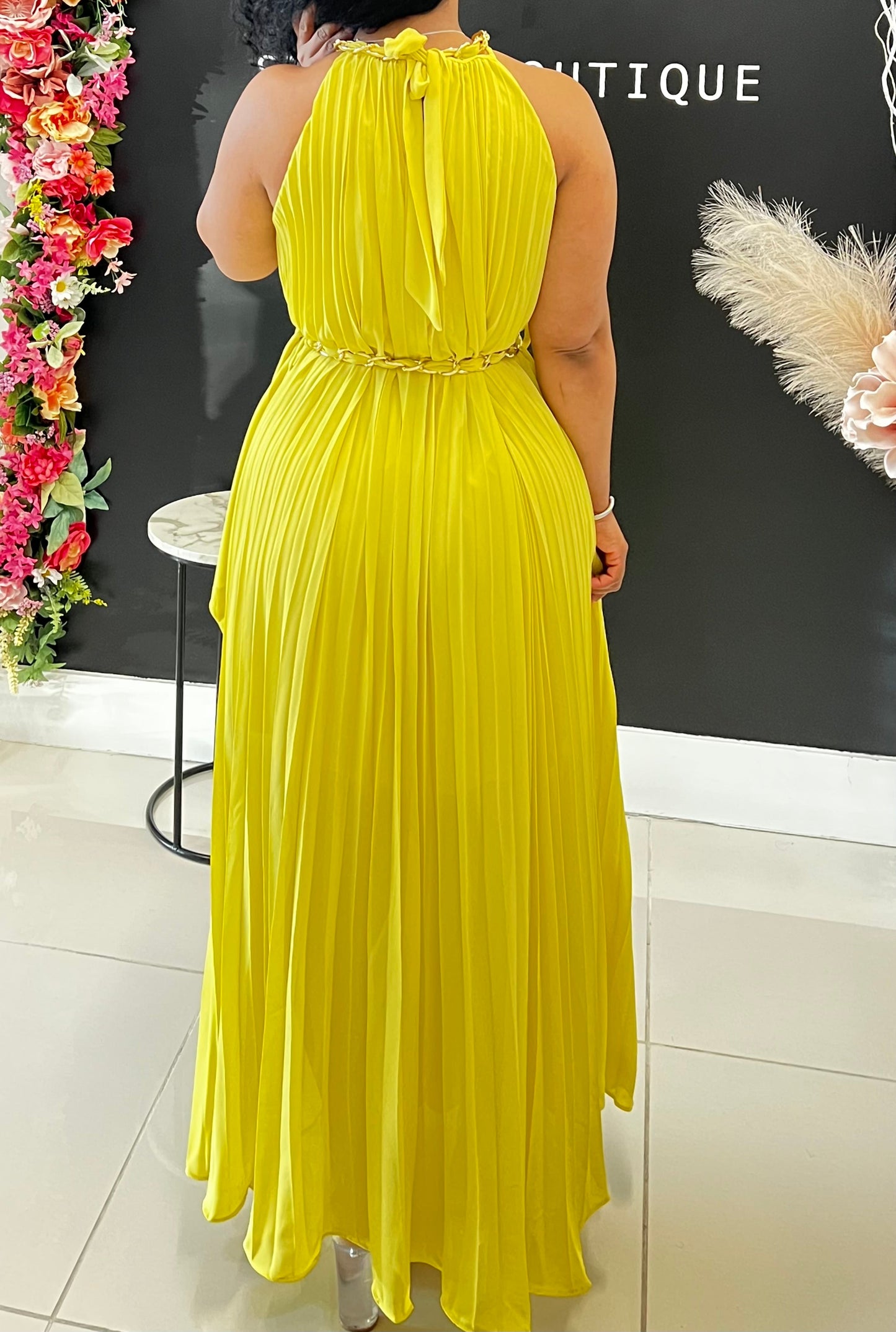 Gemma Goddess Midi Dress (Mustard)