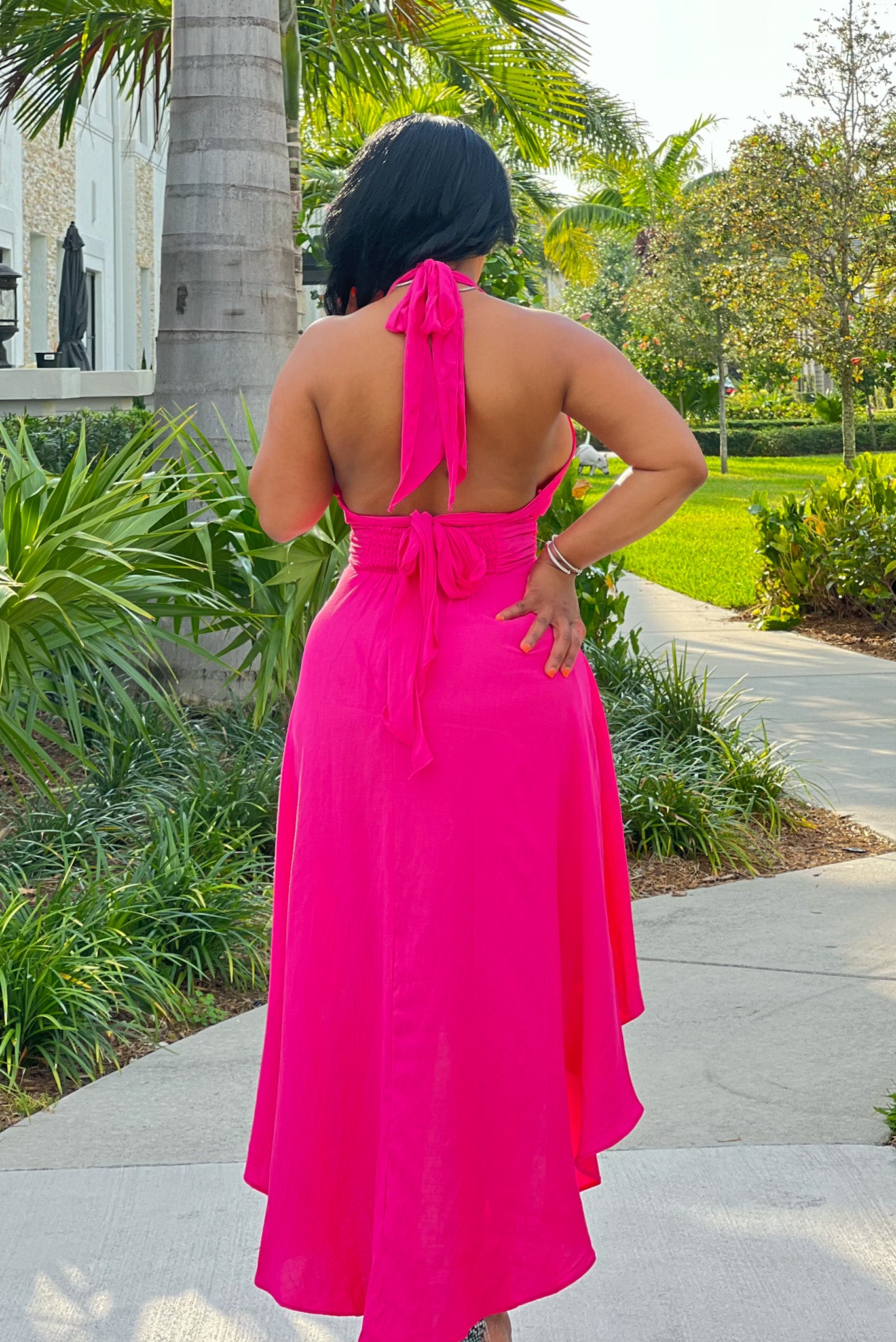 Fantasia Fuchsia Midi Dress