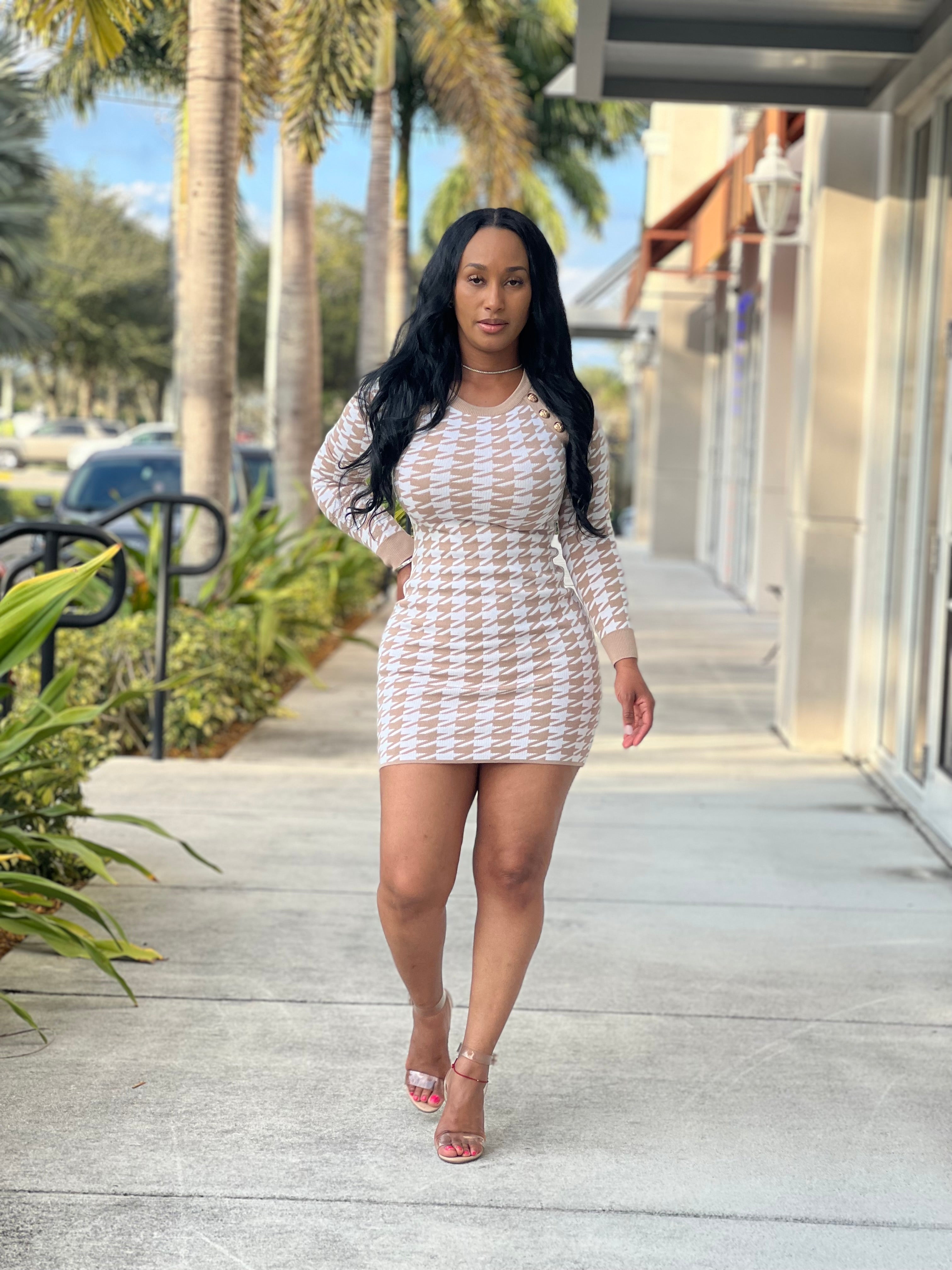 palms sweater mini dress Farm Rio Palms Sweater Mini Dress