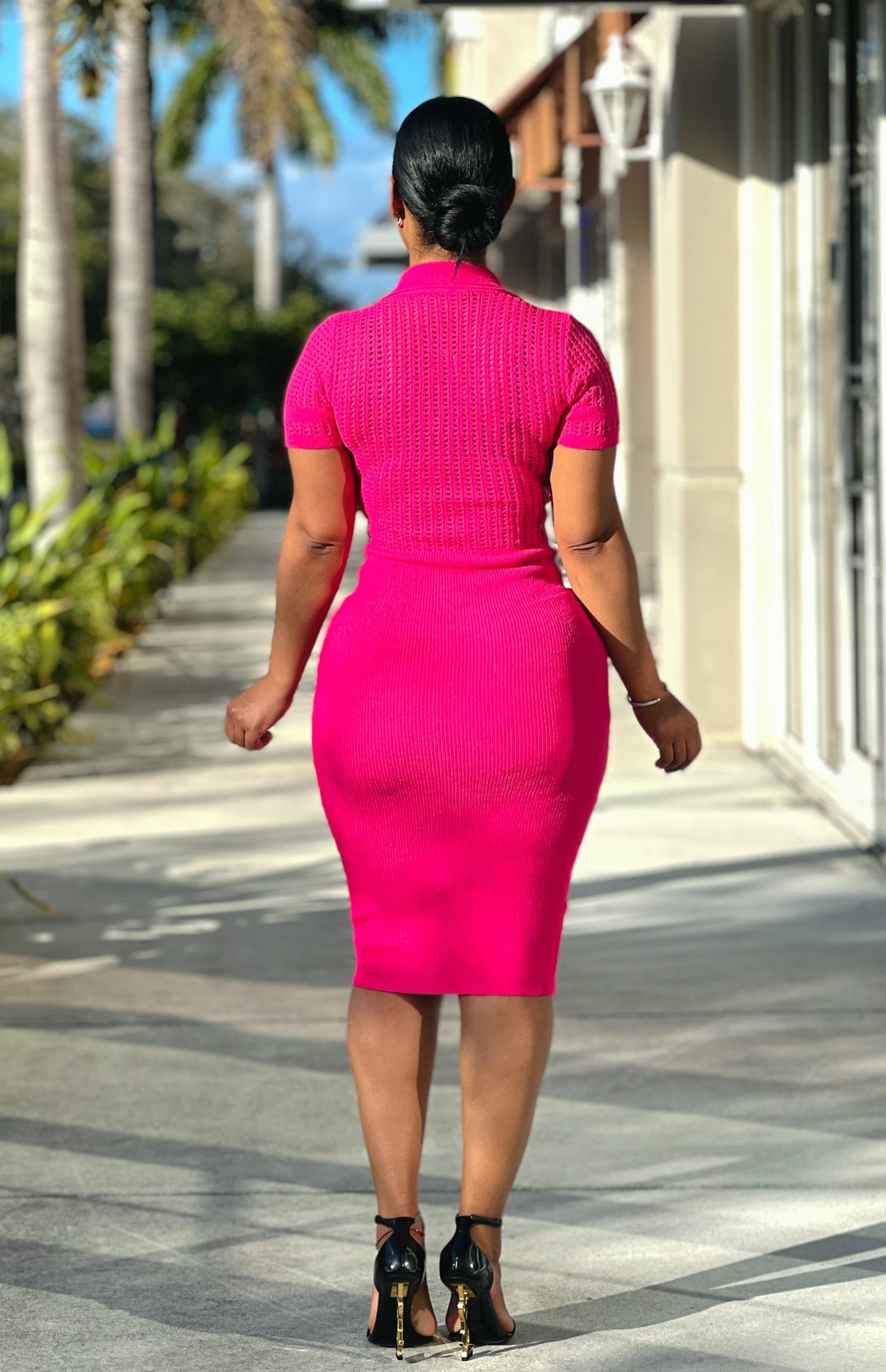 Chrissy Pink Midi Dress