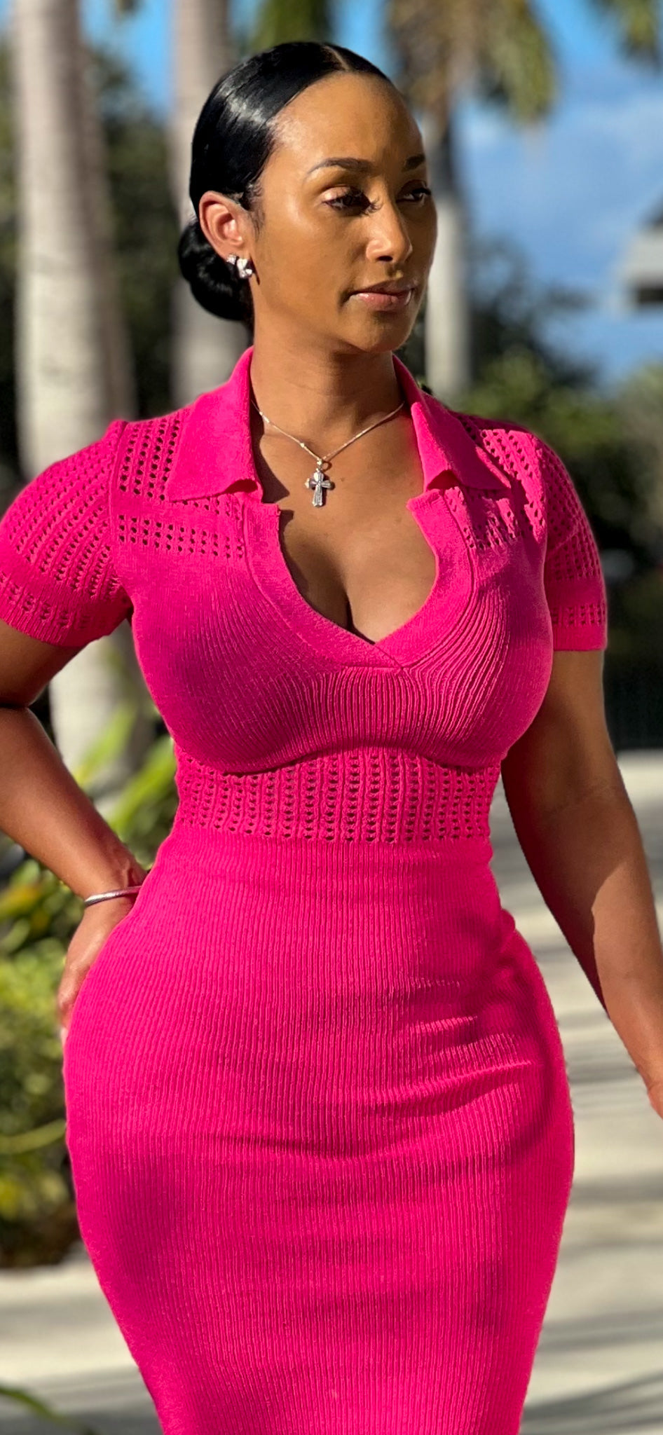 Chrissy Pink Midi Dress