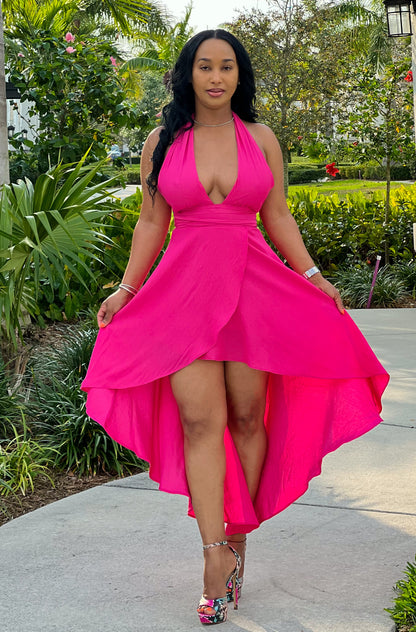 Fantasia Fuchsia Midi Dress