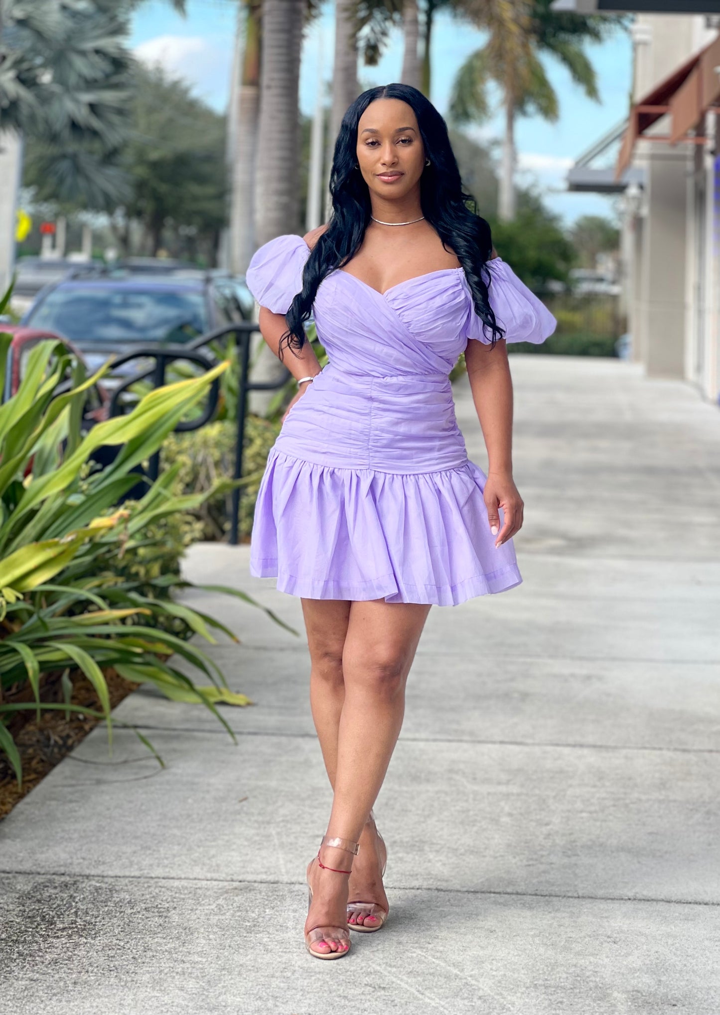 Rosy Mini Dress (Lavender)